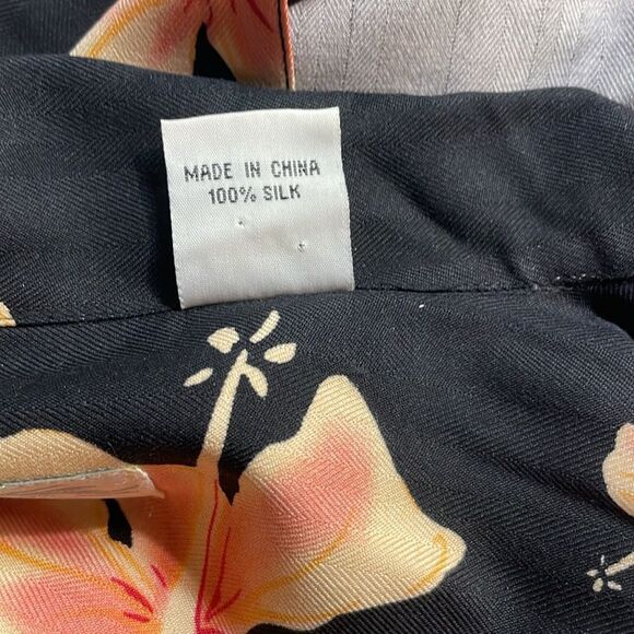 Pineapple Moon Womens Silk Vibrant Tropical Print Button Down Blouse Sz XL - Picture 6 of 6